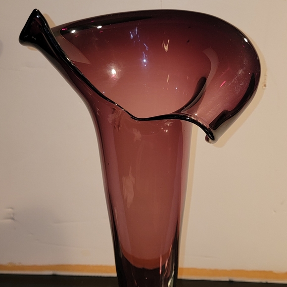 VINTAGE 1970S ITALIAN MADE ART GLASS VASE 8x16" - Picture 2 of 10